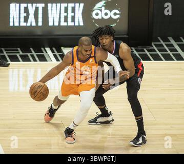 30. Juni 2021, Los Angeles, Kalifornien, USA: Der Los Angeles Clippers während Spiel 6 des Endspiels der Western Conference 2021 NBA Playoff gegen die Phoenix Suns am Mittwoch, 30. Juni 2021 im Staples Center in Los Angeles, Kalifornien. Clippers verlieren gegen Sonnen, 103-130. JAVIER ROJASPI (Bild: © Prensa Internacional Via ZUMA Wire) Stockfoto