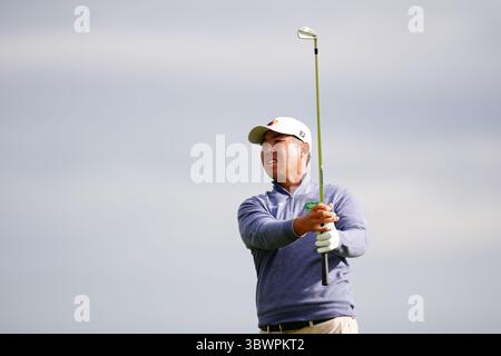 Südkoreas Byeong-Hun an Tag eins der 153. Open Championship in Royal Portrush, County Antrim, Nordirland. Bilddatum: Donnerstag, 17. Juli 2025. Stockfoto