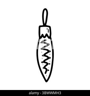 Weihnachtskugel-Bild kritzeln. Saisonales Ornament Spielzeug isoliert auf weißem Hintergrund. Festliche Dekoration. Vektor-Illustration zum Neujahr. Icicle-Schild Stock Vektor