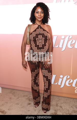 Santa Monica, Usa. Juli 2025. SANTA MONICA, LOS ANGELES, KALIFORNIEN, USA - 16. JULI: Schauspielerin Yanira Pache kommt beim Lifetime Summer Soiree Event 2025 mit den Stars aus dem Summer Movie Line-Up des Network, das am 16. Juli 2025 auf dem Dach von Calabra im Santa Monica Proper Hotel in Santa Monica, Los Angeles, Kalifornien, USA stattfindet. (Foto: Xavier Collin/Image Press Agency) Credit: Image Press Agency/Alamy Live News Stockfoto