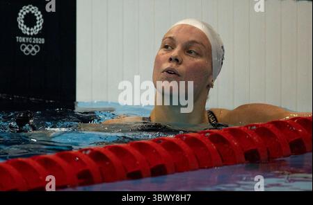 30. Juli 2021, Tokio, Kanto, Japan: Fanny TEIJONSALO von Finlandâ tritt Freitagabend im schwimmenden 50 m Freistil-Qualifikationsrennen im Tokyo Aquatics Center an. (Bild: © Daniel A. Anderson/ZUMA Press Wire) Stockfoto