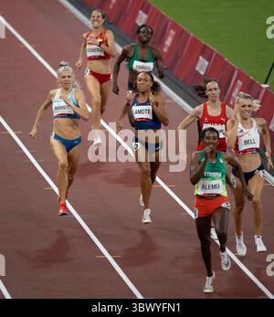 31. Juli 2021, Tokio, Kanto, Japan: Sara KUIVISTO von FinlandÃ¢â‚¬â„¢im 800-m-Halbfinale 2 während des Leichtathletikwettbewerbs Samstagabend im Tokioter Olympiastadion. (Bild: © Daniel A. Anderson/ZUMA Press Wire) Stockfoto