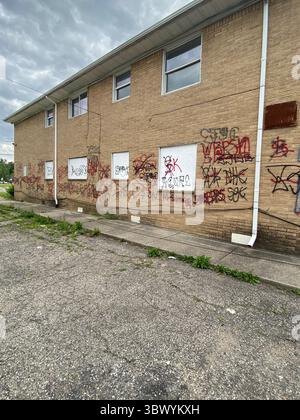 5PN vs. 5X (W7M ETGC ist nicht mit L.A. verbunden) 5PN Detroit, 48219 Crips Street Gang Allianz aus Dutzenden von kleinen Cliquen und Tagger Crews, z. B. W7M ETGC Stockfoto