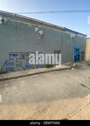 5PN vs. 5X (W7M ETGC ist nicht mit L.A. verbunden) 5PN Detroit, 48219 Crips Street Gang Allianz aus Dutzenden von kleinen Cliquen und Tagger Crews, z. B. W7M ETGC Stockfoto