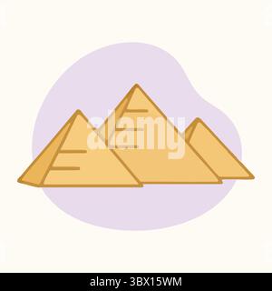 Flacher Minimalvektor ägyptischer Pyramiden. Stock Vektor