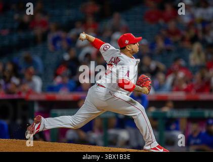August 2021, Anaheim, Kalifornien, USA: Pitcher, Jose Quijada #65 der Los Angeles Angels während ihres MLS-Spiels mit den Toronto Blue Jays am Dienstag, den 10. August 2021, im Angel Stadium of Anaheim in Anaheim, Kalifornien. Engel verlieren gegen Blue Jays, 0-4. DOUGLAS CUELLAR/PI (Bild: © Prensa Internacional Via ZUMA Press Wire) Stockfoto