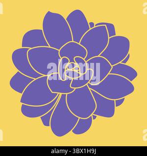 Linienzeichnung sukkulent. Abbildung des Konturvektors. Niedliches Logo. Stock Vektor