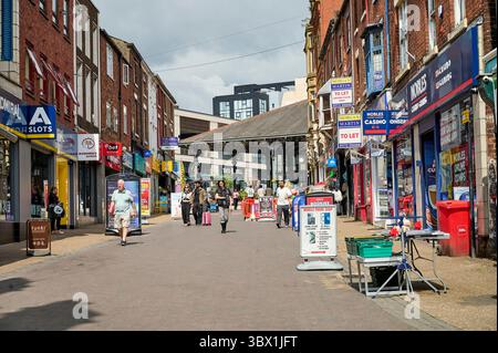 Orchard Street Shops im Stadtzentrum von Preston, Großbritannien Stockfoto
