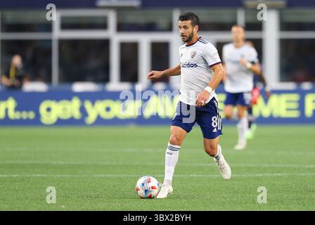August 2021; Foxborough, MA, USA; D.C. United Mittelfeldspieler Felipe Martins (8) in einem MLS-Spiel zwischen D.C. United und New England Revolution im Gillette Stadium. Anthony Nesmith/CSM(Credit Image: &Copy; Anthony Nesmith/CSM via ZUMA Wire) Stockfoto