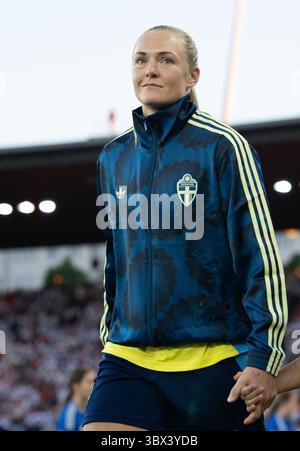 Zürich, Bayern, Schweiz. Juli 2025. Magdalena Eriksson (6 Schweden) beim UEFA Womens Euro Game Sweden vs England am 18.07.2025 in Zürich. (Kreditbild: © Michaela Merk/ZUMA Press Wire) NUR REDAKTIONELLE VERWENDUNG! Nicht für kommerzielle ZWECKE! Stockfoto