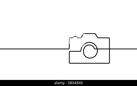 Fotokamera-Symbol. Fotokamera. Schwarzer Verschluss isoliert auf weißem Hintergrund. Logo-Linse. Foto-Symbol. Umriss unterzeichnen. Silhouettensymbol-Werkzeug Stock Vektor