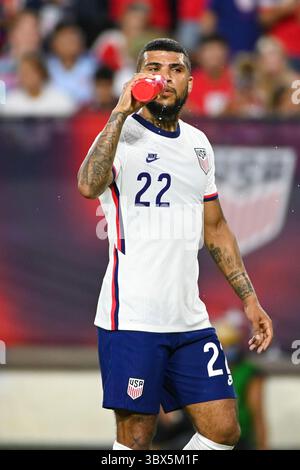 5. September 2021: US-Verteidiger DeAndre Yedlin (22), während des WM-Qualifikationsspiels zwischen Kanada und den USA, im Nissan Stadium in Nashville, TN. Kevin Langley/CSM(Kreditbild: &Copy; Kevin Langley/CSM via ZUMA Wire) Stockfoto