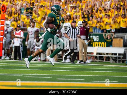 11. September 2021: Baylor Bears Running Back Abram Smith (7) erzielt einen Touchdown während der 1. Hälfte des NCAA Football-Spiels zwischen den Texas Southern Tigers und Baylor Bears im McLane Stadium in Waco, Texas. Matthew Lynch/CSM(Credit Image: &Copy; Matthew Lynch/CSM via ZUMA Wire) Stockfoto