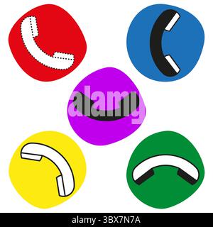 Bunte Pfeilkreise. Richtungszeiger-Symbole. Runde Vektorsymbole. Lebendige Knopfkollektion. EPS 10. Stock Vektor