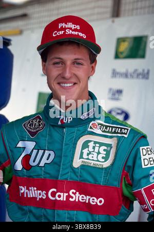 1991 Michael Schumacher - 7Up Jordan 191 - F1 - Grand Prix von Belgien - Spa-Francorchamps - Hasselblad Original Slide Scan Stockfoto
