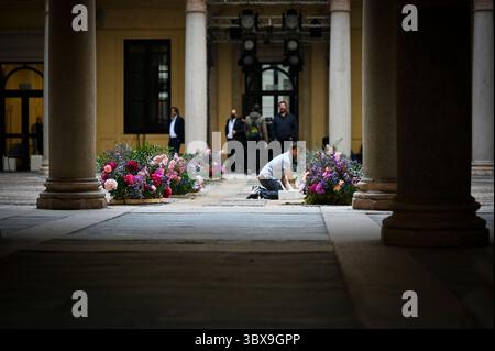 23. September 2021, Mailand, Moncalieri, Italien: GENNY Pre-Fashion Show auf der Milan Fashion Week Woman's Spring Summer 2022. (Kreditbild: © Riccardo Giordano/ZUMA Wire) Stockfoto