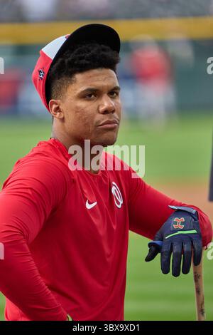 27. September 2021: Washington zweiter Baseman Luis Garcia (2) während des Batting-Trainings vor dem Spiel mit Washington Nationals und Colorado Rockies im Coors Field in Denver Co. David Seelig/Cal Sport Medi(Credit Image: &Copy; David Seelig/Cal Sport Media/CSM via ZUMA Wire) Stockfoto