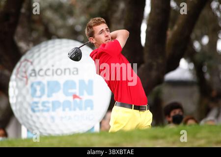 10. Oktober 2021, MADRID, SPANIEN: David Puig aus Spanien im Einsatz während der Acciona Open Espana of Golf, Spain Open, in der Casa de Campo am 10. Oktober 2021 in Madrid. (Kreditbild: © Oscar J. Barroso/AFP7 via ZUMA Press Wire) Stockfoto