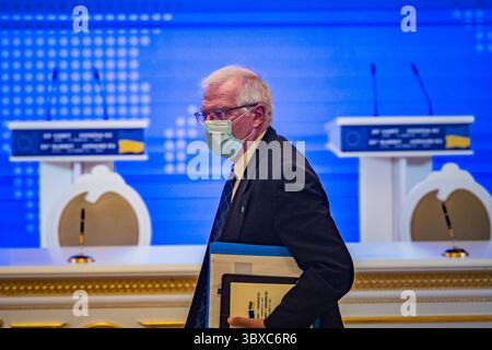 Oktober 2021, Kiew, Kiew, Ukraine: Josep Borrell, die hohe Vertreterin der EU für Außen- und Sicherheitspolitik nimmt am 23. Gipfel Ukraine-EU Teil. (Foto: © Celestino Arce Lavin/ZUMA Press Wire) Stockfoto