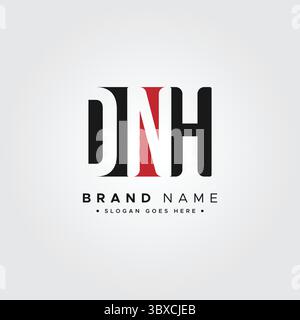 DNH-Vektor-Logo-Vorlage – kreatives Symbol für die Anfangsbuchstaben D, N und H Stock Vektor
