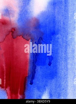Heller abstrakter blauer und lila Aquarellhintergrund für Design Stockfoto