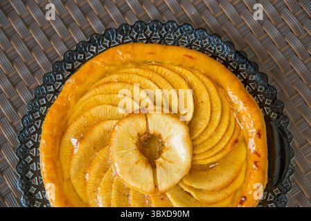 Apfelkuchen, Nahaufnahme. Stockfoto