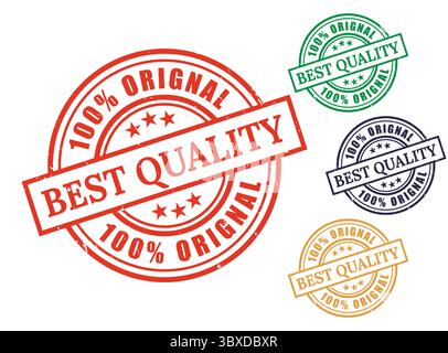 Eine 100% Original beste Qualität Grunge Rubber Stamp Collection, authentische Produktsiegel Vektor Set Stock Vektor