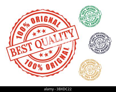 Ein 100% Original Bestes Qualitäts-Produkt-Stempelset, Grunge Style Approved Goods Label Vektoren Stock Vektor