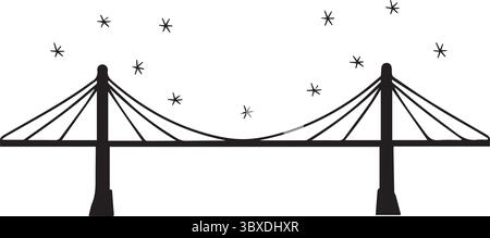 Ein Logo für große Brücke mit stilisierter Kunstabbildung mit weißem Hintergrund Stock Vektor