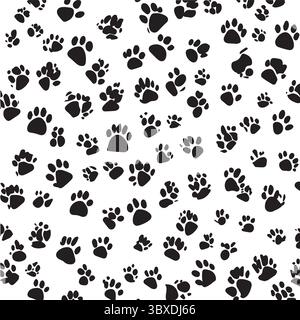 Eine Illustration mit Katzenfuß und Silhouette Stock Vektor