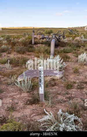 6. Oktober 2021, Moab, Utah, Vereinigte Staaten: Eine Rohölsammelpipeline in einem Ölfeld in Utah. (Kreditbild: © Jon G. Fuller/VW Pics via ZUMA Press Wire) Stockfoto