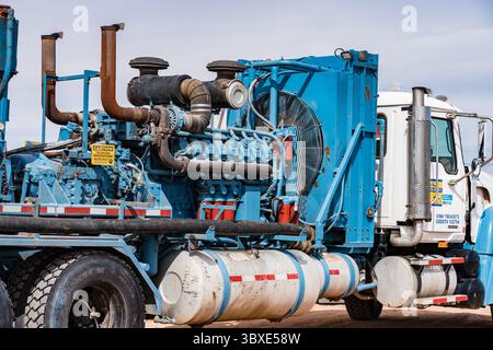 7. Oktober 2021, Moab, Utah, Vereinigte Staaten: Ein Säurepumpwagen, mit dem Säure in einen Ölbrunnen gefördert werden kann, um Ablagerungen aufzulösen, die die Produktion behindern. (Kreditbild: © Jon G. Fuller/VW Pics via ZUMA Press Wire) Stockfoto