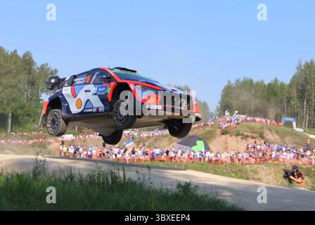 Hyundai i20 N Rally1, Adrien Fourmaux-Alexandre Coria. In Aktion während der WRC Delfi Rallye Estland 2025 in Tartu, Estland, 18. Juli 2025. (CTK Photo/J Stockfoto