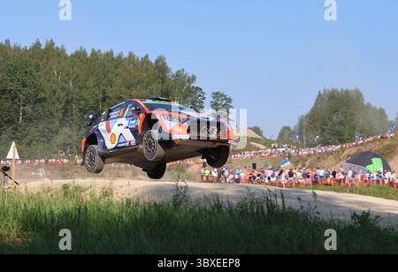 Hyundai i20 N Rally1, Adrien Fourmaux-Alexandre Coria. In Aktion während der WRC Delfi Rallye Estland 2025 in Tartu, Estland, 18. Juli 2025. (CTK Photo/J Stockfoto