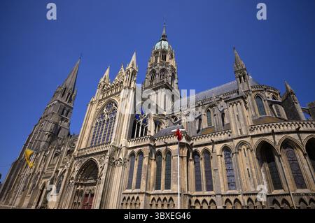 Kathedrale Notre-Dame de Bayeux, Bayeux, Normandie, Calvados, Frankreich Stockfoto