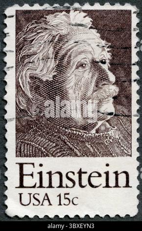 USA - UM 1979: Eine in den USA gedruckte Briefmarke zeigt Albert Einstein (1879–1955), theoretischer Physiker, um 1979 Stockfoto