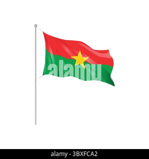 Burkina Faso Land wellige Flagge Handzeichnung Illustration Vol 01 Stock Vektor