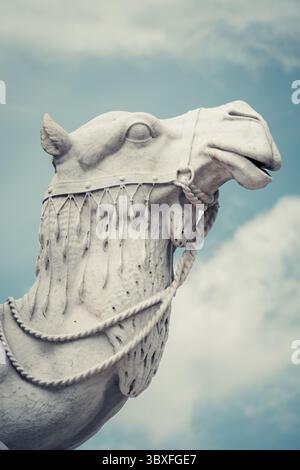 Eine Nahaufnahme des Kamels der Afrika-Gruppe am Albert Memorial in London, Großbritannien. Stockfoto