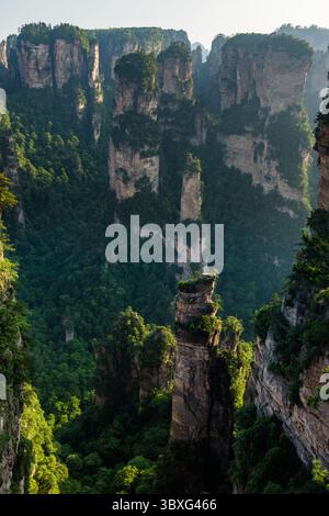 22. Mai 2013, Zhanjiajie, Provinz Hunan, China: Die Quarzit-Sandsteinsäulen des Avatar-Gebirges im Zhangjiajie National Forest Park in China. (Kreditbild: © Jon G. Fuller/VW Pics via ZUMA Press Wire) Stockfoto