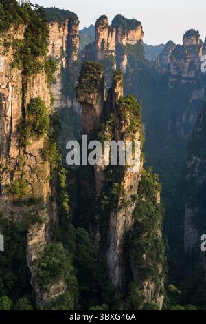 22. Mai 2013, Zhanjiajie, Provinz Hunan, China: Die Quarzit-Sandsteinsäulen des Avatar-Gebirges im Zhangjiajie National Forest Park in China. (Kreditbild: © Jon G. Fuller/VW Pics via ZUMA Press Wire) Stockfoto