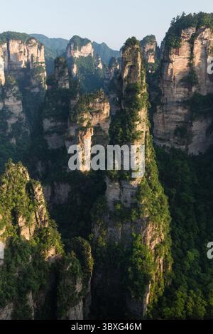 22. Mai 2013, Zhanjiajie, Provinz Hunan, China: Die Quarzit-Sandsteinsäulen des Avatar-Gebirges im Zhangjiajie National Forest Park in China. (Kreditbild: © Jon G. Fuller/VW Pics via ZUMA Press Wire) Stockfoto