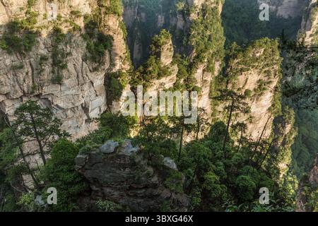 22. Mai 2013, Zhanjiajie, Provinz Hunan, China: Die Quarzit-Sandsteinsäulen des Avatar-Gebirges im Zhangjiajie National Forest Park in China. (Kreditbild: © Jon G. Fuller/VW Pics via ZUMA Press Wire) Stockfoto