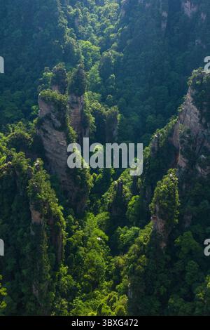 22. Mai 2013, Zhanjiajie, Provinz Hunan, China: Die Quarzit-Sandsteinsäulen des Avatar-Gebirges im Zhangjiajie National Forest Park in China. (Kreditbild: © Jon G. Fuller/VW Pics via ZUMA Press Wire) Stockfoto