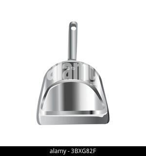 Staubpfanne kurzer Griff Heavy Duty Vintage Staubpfanne Staubschaufel für Kamin Illustration 05 Stock Vektor