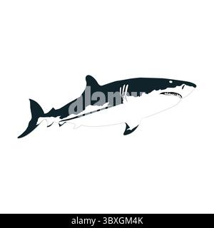 Flache Form von Silhouetten im Shark-Design Stock Vektor