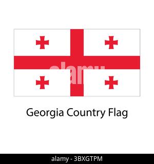 Georgia Country Flag Handzeichnung Illustration vektorbasierte Zeichnung Stock Vektor