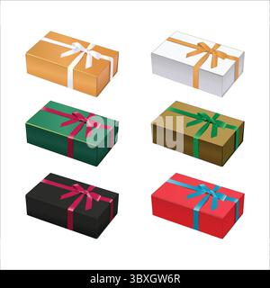 Geschenkbox Illustration vektorbasierte Zeichnung auf weißem Hintergrund Vol 01 Stock Vektor