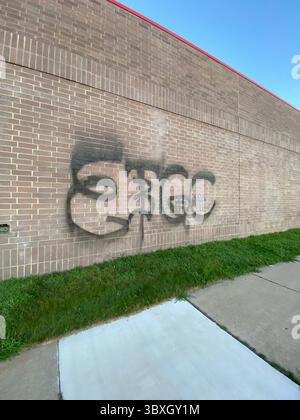 5PN vs. 5X (W7M ETGC ist nicht mit L.A. verbunden) 5PN Detroit, 48219 Crips Street Gang Allianz aus Dutzenden von kleinen Cliquen und Tagger Crews, z. B. W7M ETGC Stockfoto