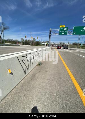 5PN vs. 5X (W7M ETGC ist nicht mit L.A. verbunden) 5PN Detroit, 48219 Crips Street Gang Allianz aus Dutzenden von kleinen Cliquen und Tagger Crews, z. B. W7M ETGC Stockfoto