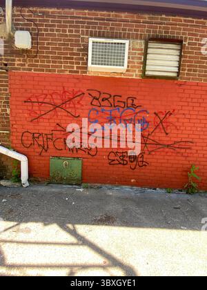 5PN vs. 5X (W7M ETGC ist nicht mit L.A. verbunden) 5PN Detroit, 48219 Crips Street Gang Allianz aus Dutzenden von kleinen Cliquen und Tagger Crews, z. B. W7M ETGC Stockfoto